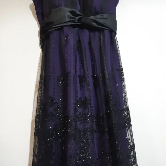 Candy Couture Purple & Black Sequin Cocktail Dress Size Medium - Picture 3 of 10